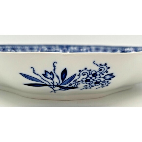 Hutschenreuther Serving Bowl Dish Blue Onion Design Scalloped Rim Germany VTG - Picture 14 of 16